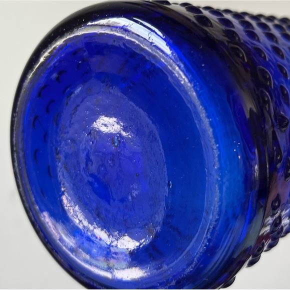 Vintage cobalt blue hobnail glass canisters set of three - Picture 10 of 11